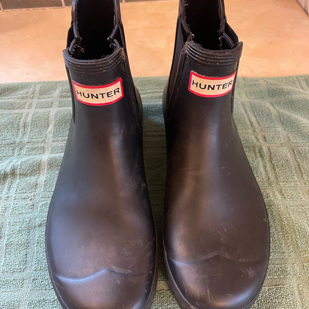 Hunter Black Ankle Boots